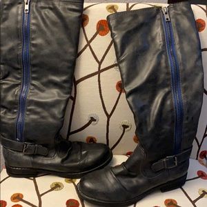 Tall black/grey madden girl zip up boots size 10